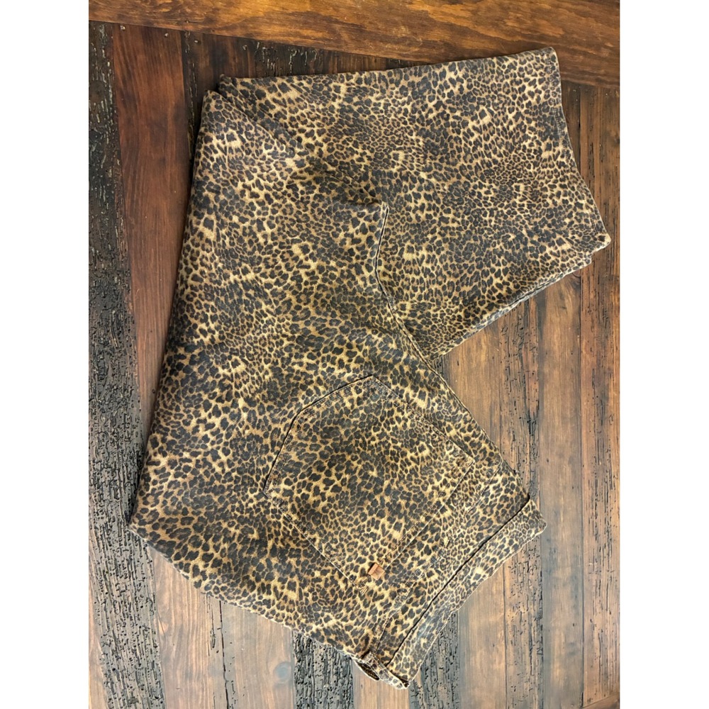 Leopard Barrel Jeans Animal Print Casual Festival Bold Chic Retro Glam Western - Picture 3 of 4
